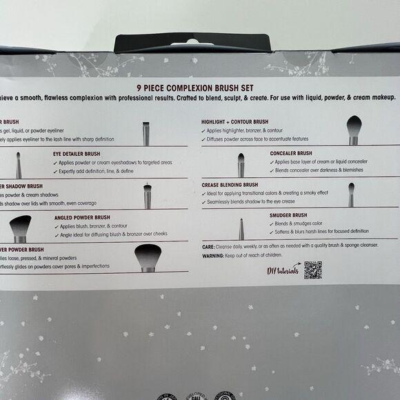 New In Box Japanese QUE 9 Pc Brush Set Full Face Make Up Set Professional Makeup - Picture 7 of 12